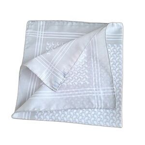Burberry Mini Paisley Gray Silk Pocket Square